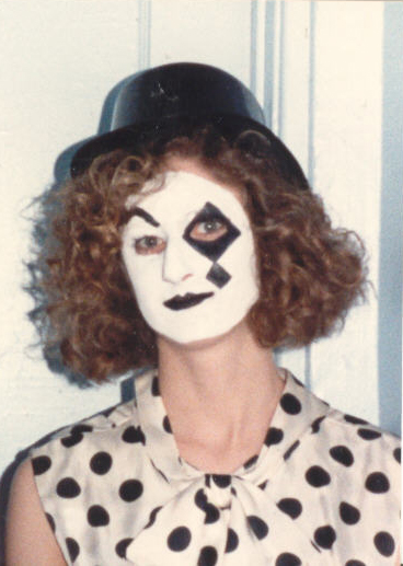 Miriam in clown makeup